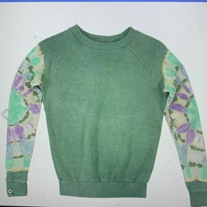 Jungmaven stained glass alpine raglan sweatshirt small clay green/mint